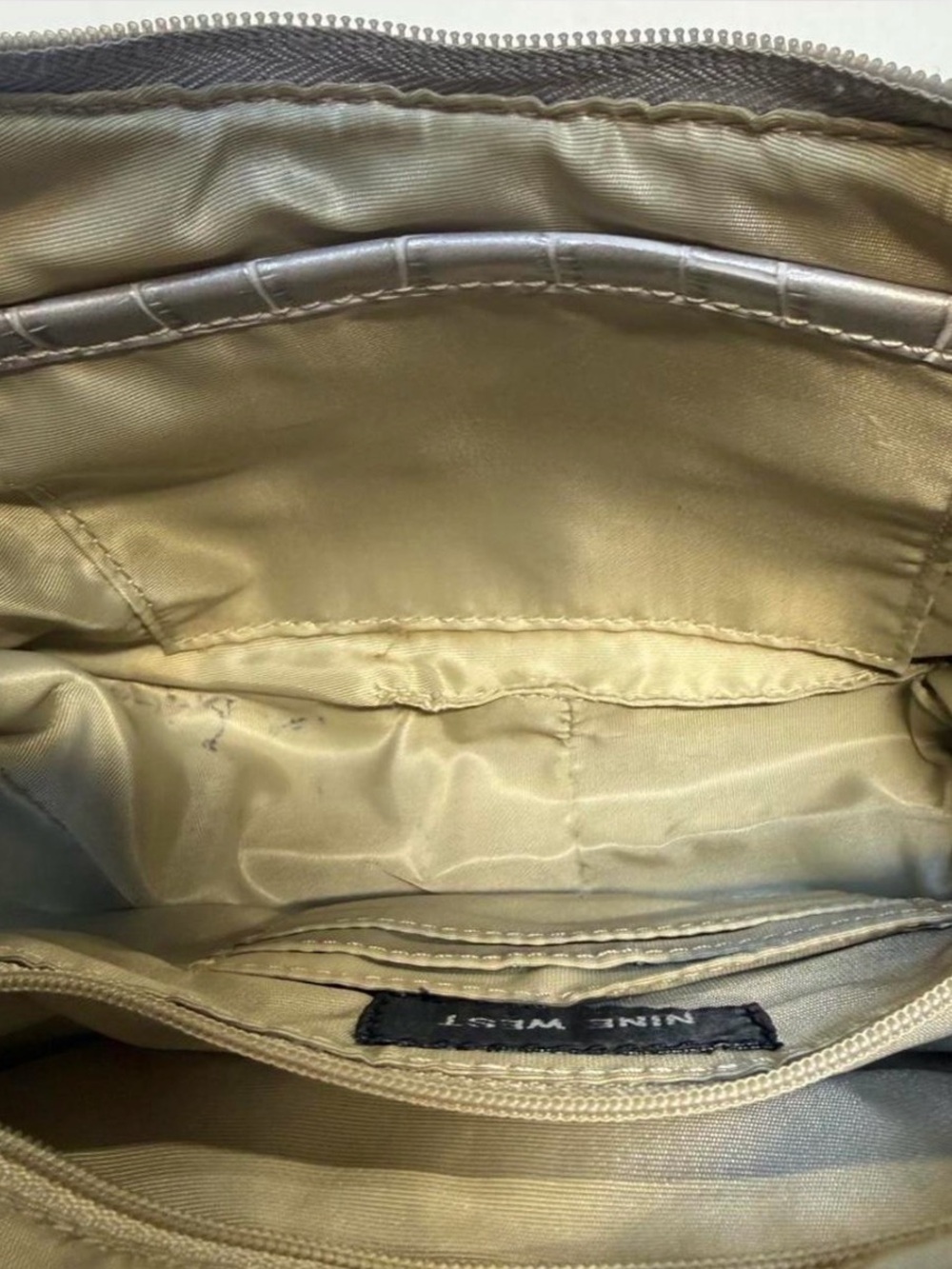 Vintage Y2K Faux Croc Hobo Bag Women’s Silver Buckle Studded Mcbling 2000s Glam - Picture 5 of 8